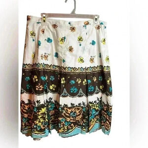 Valerie Stevens Skirt Inner Lace Lined Sz 12 Cotton Side Quarter Zip